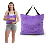 okmaba Hysterectomy Pillow with Adjustable Strap & Ice Pack Pocket, Square Abdominal Support for C-Section, Hernia & Tummy Tuck Recovery, Hands-Free Post Surgery Pillow (Purple)