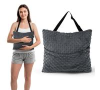 okmaba Hysterectomy Pillow with Adjustable Strap & Ice Pack Pocket, Square Abdominal Support for C-Section, Hernia & Tummy Tuck Recovery, Hands-Free Post Surgery Pillow（Grey