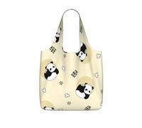 OKMIJNUHBY Angry Panda Reusable Foldable Shopping Bag â€“ Full-Print Design Lightweight 25l Polyester Tote With Drawstring Closure & Built-In 7Ã-10cm Compact Storage Pouch