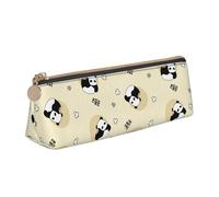 OKMIJNUHBY Angry Pandaadvanced Leather Triangular Pencil Case-Full Printed Design, Cross-Textured PVC Leather Shell, 100% Polyester Fiber Lining, Compact and Stylish, Can Store Pen Art Supplies.