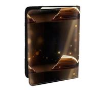 OKMIJNUHBY Book Under The Light 6.5-Inch Passport Holder â€“ Stylish Eco Leather Travel Passport Cover with Full-Print Design, Multiple Card Slots for Men and Women
