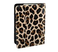 OKMIJNUHBY Brown Pattern Leopard 6.5-Inch Passport Holder – Stylish Eco Leather Travel Passport Cover with Full-Print Design, Multiple Card Slots for Men and Women