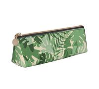 OKMIJNUHBY Cascading Plantsadvanced Leather Triangular Pencil Case-Full Printed Design, Cross-Textured PVC Leather Shell, 100% Polyester Fiber Lining, Compact and Stylish, Can Store Pen Art Supplies.