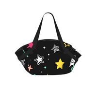 OKMIJNUHBY Colour The Stars Foldable Camping Tote Bag â€“ Premium All-Over Printed Round Picnic Blanket With Carry Handles, Waterproof Polyester Composite Fabric For Beach, Camping & Park Outings