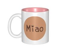 OKMIJNUHBY Cute Cat Lovely Text Dual-Sided Interior-Print Ceramic Mug - Elegant Handcrafted Ceramic Coffee Cup with Smooth Rim, Microwave-Safe Design & Vibrant Transparent Printing