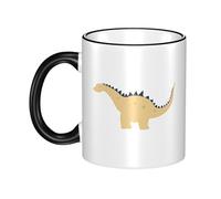 OKMIJNUHBY Dinosaur Dual-Sided Edge-Color Ceramic Mug - Premium Handcrafted Ceramic Coffee Mug with Vibrant Full-Edge Printed Design, Smooth Rim & Ergonomic Arc Handle for Home, Office & Gifting