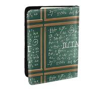 OKMIJNUHBY Formulas Shapes Theory Math Lesson Word 6.5-Inch Passport Holder â€“ Stylish Eco Leather Travel Passport Cover with Full-Print Design, Multiple Card Slots for Men and Women