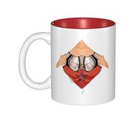 OKMIJNUHBY Hero Turning Dual-Sided Interior-Print Ceramic Mug â€“ Elegant Handcrafted Ceramic Coffee Cup with Smooth Rim, Microwave-Safe Design & Vibrant Transparent Printing