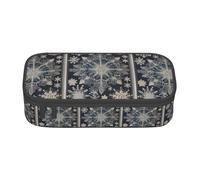 OKMIJNUHBY Large-Capacity Organized Pencil Case with Full-Print Design - Durable Oxford Fabric Stationery Pouch Featuring Smart Multi-Zone Layout, Mesh Pocket, Adjustable Divider & 4 Pen Slots