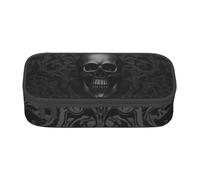 OKMIJNUHBY Large-Capacity Organized Pencil Case with Full-Print Design - Durable Oxford Fabric Stationery Pouch Featuring Smart Multi-Zone Layout, Mesh Pocket, Adjustable Divider & 4 Pen Slots