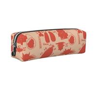 OKMIJNUHBY Leather Zip Pencil Case - Premium Cross-Grain PVC Leather Organizer for Pens, Art Supplies & Daily Essentials - Compact, Stylish & Durable School/Office/Travel Pouch