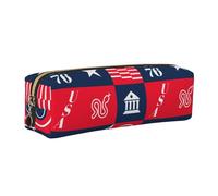 OKMIJNUHBY Leather Zip Pencil Case - Premium Cross-Grain PVC Leather Organizer for Pens, Art Supplies & Daily Essentials - Compact, Stylish & Durable School/Office/Travel Pouch