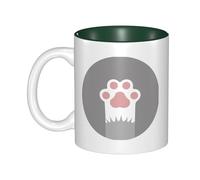 OKMIJNUHBY Lovely Cat's Paw Dual-Sided Interior-Print Ceramic Mug - Elegant Handcrafted Ceramic Coffee Cup with Smooth Rim, Microwave-Safe Design & Vibrant Transparent Printing
