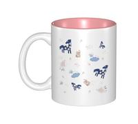 OKMIJNUHBY Lovely Dream Horse Dual-Sided Interior-Print Ceramic Mug - Elegant Handcrafted Ceramic Coffee Cup with Smooth Rim, Microwave-Safe Design & Vibrant Transparent Printing