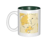 OKMIJNUHBY Marbled Dual-Sided Interior-Print Ceramic Mug - Elegant Handcrafted Ceramic Coffee Cup with Smooth Rim, Microwave-Safe Design & Vibrant Transparent Printing