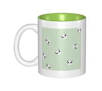 OKMIJNUHBY Panda Dual-Sided Interior-Print Ceramic Mug - Elegant Handcrafted Ceramic Coffee Cup with Smooth Rim, Microwave-Safe Design & Vibrant Transparent Printing