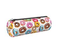 OKMIJNUHBY Panda Tour Leather Cylinder Pencil Case - Premium Full-Print Leather Roll-Up Stationery Organizer with Smooth Zipper, Ideal for School, Office & Travel