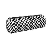 OKMIJNUHBY Panda Tour Leather Cylinder Pencil Case - Premium Full-Print Leather Roll-Up Stationery Organizer with Smooth Zipper, Ideal for School, Office & Travel