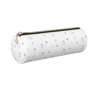 OKMIJNUHBY Panda Tour Leather Cylinder Pencil Case - Premium Full-Print Leather Roll-Up Stationery Organizer with Smooth Zipper, Ideal for School, Office & Travel