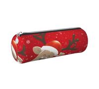 OKMIJNUHBY Panda Tour Leather Cylinder Pencil Case - Premium Full-Print Leather Roll-Up Stationery Organizer with Smooth Zipper, Ideal for School, Office & Travel