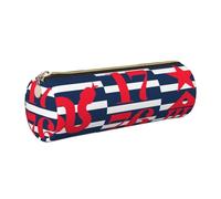 OKMIJNUHBY Panda Tour Leather Cylinder Pencil Case - Premium Full-Print Leather Roll-Up Stationery Organizer with Smooth Zipper, Ideal for School, Office & Travel