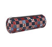 OKMIJNUHBY Panda Tour Leather Cylinder Pencil Case - Premium Full-Print Leather Roll-Up Stationery Organizer with Smooth Zipper, Ideal for School, Office & Travel