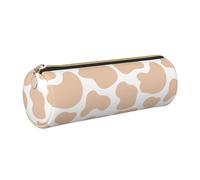 OKMIJNUHBY Panda Tour Leather Cylinder Pencil Case - Premium Full-Print Leather Roll-Up Stationery Organizer with Smooth Zipper, Ideal for School, Office & Travel