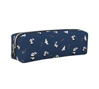 OKMIJNUHBY Peace Panda Minimalist Leather Zip Pencil Case - Premium Cross-Grain PVC Leather Organizer for Pens, Art Supplies & Daily Essentials - Compact, Stylish & Durable School/Office/Travel Pouch