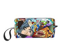 OKMIJNUHBY Portable Minimalist Carry Pouch â€“ Lightweight 600d Polyester Oxford Storage Bag with Full-Print Dual-Sided Design, Ideal for Travel, Gym, School & Daily Organization