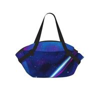 OKMIJNUHBY Sky Foldable Camping Tote Bag â€“ Premium All-Over Printed Round Picnic Blanket With Carry Handles, Waterproof Polyester Composite Fabric For Beach, Camping & Park Outings