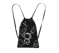 OKMIJNUHBY Small Universe Reusable Drawstring Backpack â€“ Full-Print Foldable Storage Bag, Ultra-Lightweight 14l Polyester Travel & Shopping Tote With Compact 6Ã-10cm Pouch-In-Pouch Design