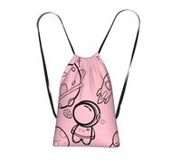 OKMIJNUHBY Small Universe Reusable Drawstring Backpack â€“ Full-Print Foldable Storage Bag, Ultra-Lightweight 14l Polyester Travel & Shopping Tote With Compact 6Ã-10cm Pouch-In-Pouch Design