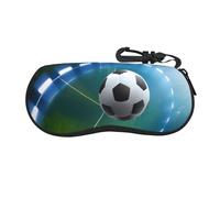 OKMIJNUHBY Soccer Sports Ball Ultra Lightweight And Portable Soft Eyewear Case Versatile Dual Sided Printed Chloroprene Glasses Pouch For Travel, Makeup, Jewelry More