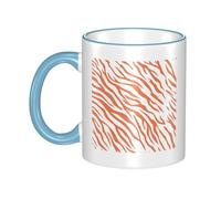 OKMIJNUHBY Tiger Stripe Dual-Sided Edge-Color Ceramic Mug - Premium Handcrafted Ceramic Coffee Mug with Vibrant Full-Edge Printed Design, Smooth Rim & Ergonomic Arc Handle for Home, Office & Gifting
