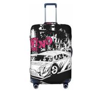 OKMIJNUHBY Vintage Silhouette Car Elastic Luggage Cover â€“ Universal Travel Suitcase Protector with Double-Sided Print, Dust & Scratch Resistant Elastic Bag Cover for Business and Vacation Travel