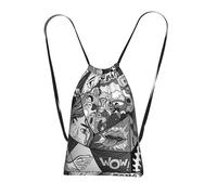 OKMIJNUHBY What The Comic Reusable Drawstring Backpack â€“ Full-Print Foldable Storage Bag, Ultra-Lightweight 14l Polyester Travel & Shopping Tote With Compact 6Ã-10cm Pouch-In-Pouch Design