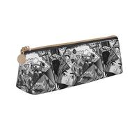 OKMIJNUHBY What The Comicadvanced Leather Triangular Pencil Case-Full Printed Design, Cross-Textured PVC Leather Shell, 100% Polyester Fiber Lining, Compact and Stylish, Can Store Pen Art Supplies.