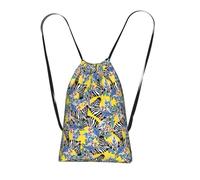 OKMIJNUHBY Zebra Reusable Drawstring Backpack â€“ Full-Print Foldable Storage Bag, Ultra-Lightweight 14l Polyester Travel & Shopping Tote With Compact 6Ã-10cm Pouch-In-Pouch Design