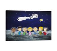 OKMNJU Peanuts on The Moon Poster Poster Decorative Painting Canvas Wall Posters And Art Picture Print Modern Family Bedroom Decor Posters 16x24inch(40x60cm)