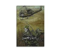 OKNGB Anti War Poster Vietnam War Soldiers Helicopter Poster Decorative Painting Canvas Wall Posters And Art Picture Print Modern Family Bedroom Decor Posters 24x36inch(60x90cm)
