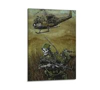 OKNGB Anti War Poster Vietnam War Soldiers Helicopter Poster Decorative Painting Canvas Wall Posters And Art Picture Print Modern Family Bedroom Decor Posters 16x24inch(40x60cm)