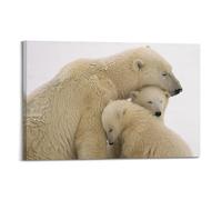 OKNGB Arctic Wildlife Polar Bear Family Poster Poster Decorative Painting Canvas Wall Posters And Art Picture Print Modern Family Bedroom Decor Posters 24x36inch(60x90cm)