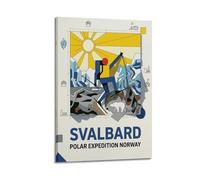OKNGB Bauhaus Style Svalbard Norway Travel Poster Arctic Skier Poster Decorative Painting Canvas Wall Posters And Art Picture Print Modern Family Bedroom Decor Posters 16x24inch(40x60cm)