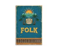 OKNGB Caribbean Tropical Folk Music Poster Steel Drum Island Poster Decorative Painting Canvas Wall Posters And Art Picture Print Modern Family Bedroom Decor Posters 12x18inch(30x45cm)