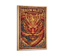 OKNGB Chinese Golden Dragon Feng Shui Zen Yin Yang Poster Modern Decorative Canvas Prints - Ideal Wall Art for Family, Game Room, Kids, Boys & Girls Bedroom 20x30inch(50x75cm)