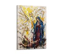 OKNGB Divine Grace Angel & Mary Religious Poster Modern Decorative Canvas Prints - Ideal Wall Art for Family, Game Room, Kids, Boys & Girls Bedroom 12x18inch(30x45cm)