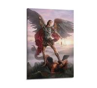 OKNGB Divine Guardian St. Michael Angelic Religious Poster Modern Decorative Canvas Prints - Ideal Wall Art for Family, Game Room, Kids, Boys & Girls Bedroom 12x18inch(30x45cm)