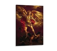 OKNGB Divine Guardian St. Michael Angelic Religious Poster Modern Decorative Canvas Prints - Ideal Wall Art for Family, Game Room, Kids, Boys & Girls Bedroom 12x18inch(30x45cm)