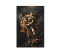 OKNGB Divine Guardian St. Michael Angelic Religious Poster Modern Decorative Canvas Prints - Ideal Wall Art for Family, Game Room, Kids, Boys & Girls Bedroom 12x18inch(30x45cm)