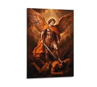 OKNGB Divine Guardian St. Michael Angelic Religious Poster Modern Decorative Canvas Prints - Ideal Wall Art for Family, Game Room, Kids, Boys & Girls Bedroom 12x18inch(30x45cm)